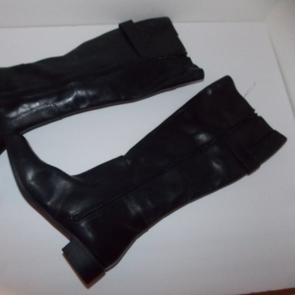 Nine West women's black leather boots size 5.5M - Picture 3 of 8